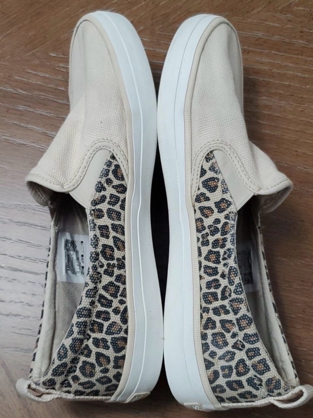 Sperry Beige & Leopard Print Crest Twin Gore Perforated Slip On Sneaker - Picture 5 of 10
